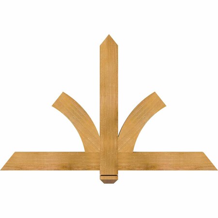 Ekena Millwork Redmond Rough Sawn Timber Gable Bracket, Western Red Cedar, 48"W x 30"H x 2"D x 4"F, 15/12 Pitch GBW048X30X0204RED00RWR